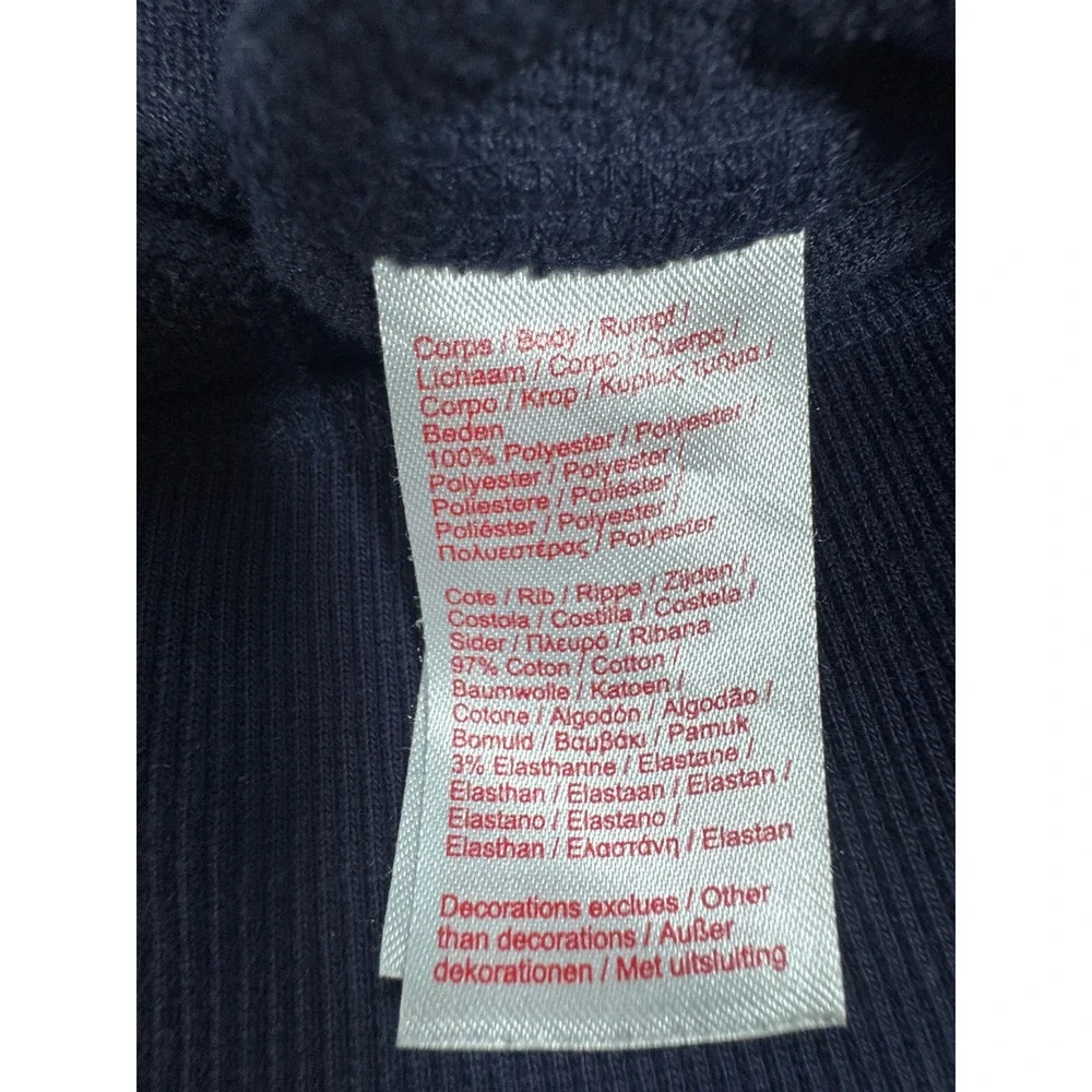 Lacoste LIVE Fleece Sweatshirt Diamond‎ Logo Pullover Navy Blue Mens - Picture 9 of 10